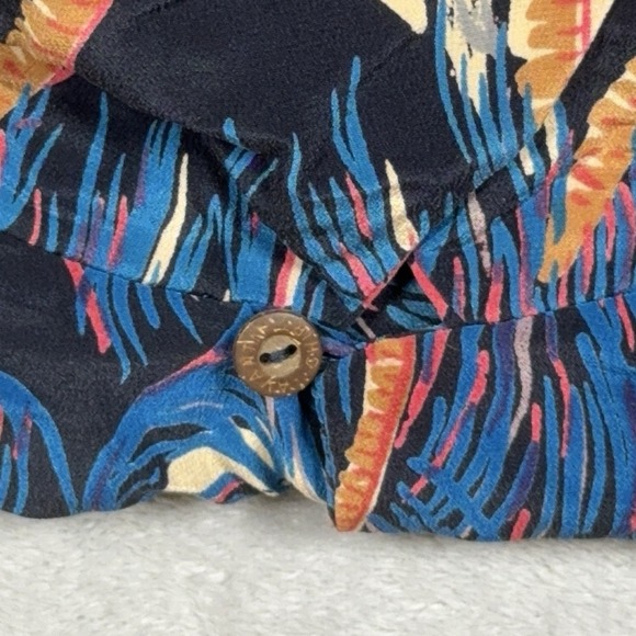 Vintage Avanti Hawaiian Shirt Men's XL 100% Silk Floral Abstract Loop Collar Art - Picture 7 of 11